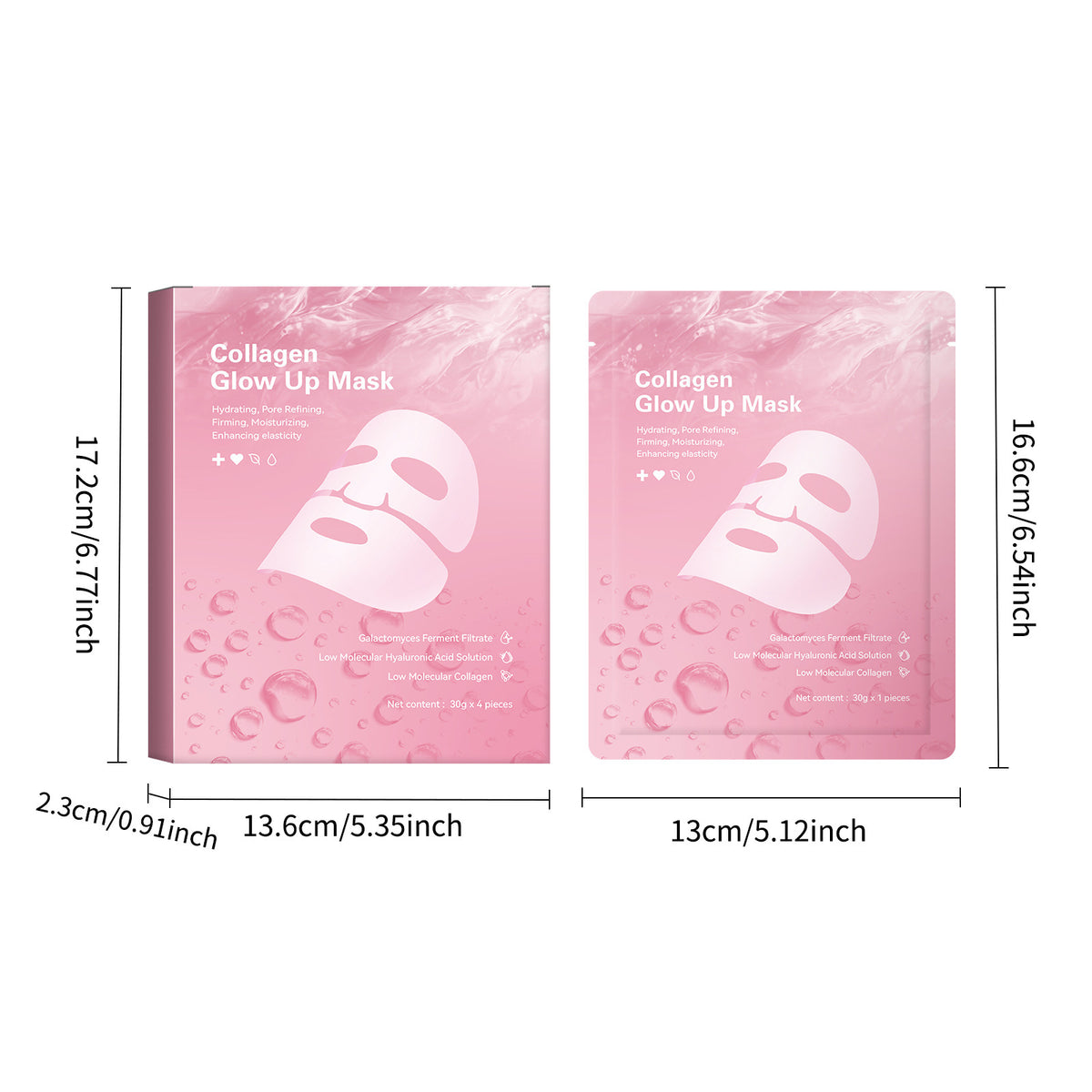 Segmented Facial Sheet Mask - Collagen Glow Up Mask