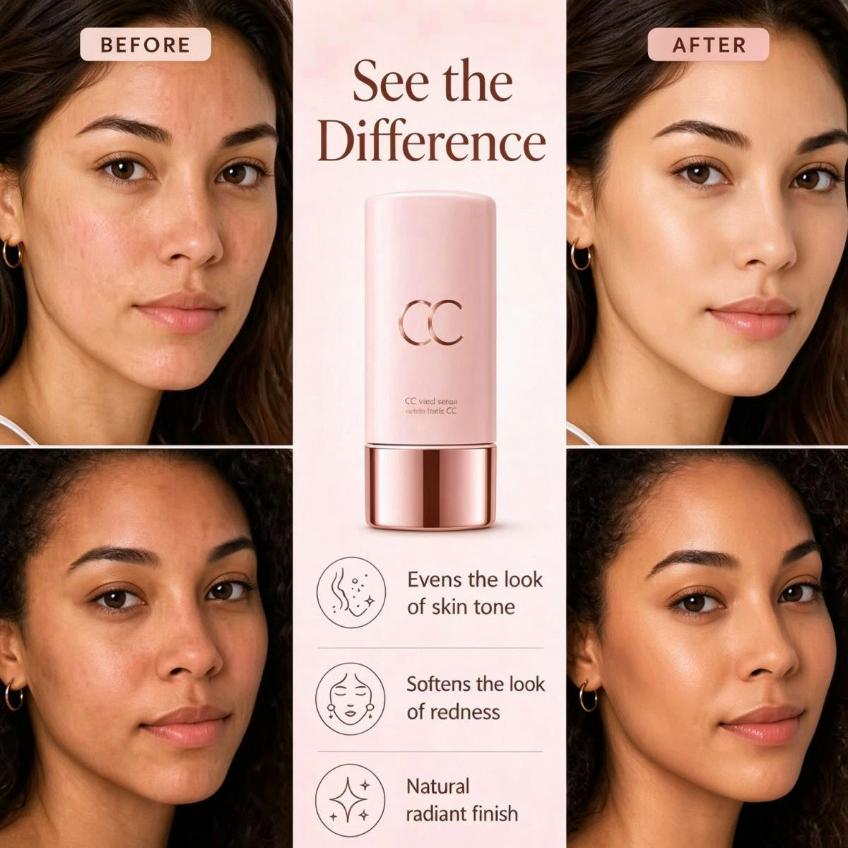 CC Tinted Serum - Evens Skin Tone & Covers Blemishes Discoloured CC Cream