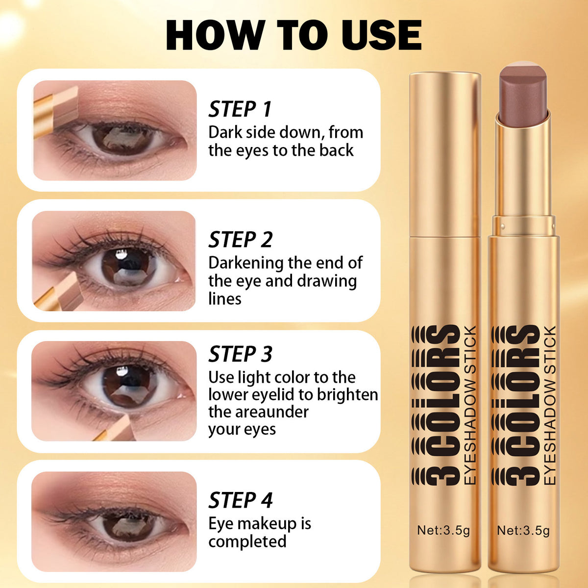 3 Colors Gradient Eyeshadow Stick