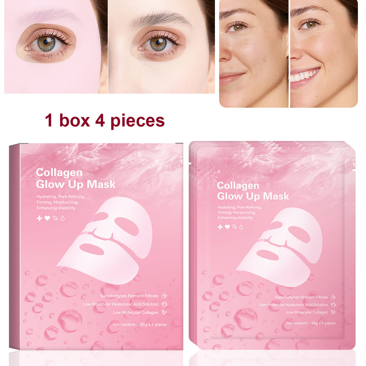 Segmented Facial Sheet Mask - Collagen Glow Up Mask