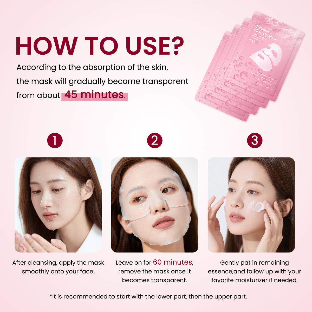 Segmented Facial Sheet Mask - Collagen Glow Up Mask
